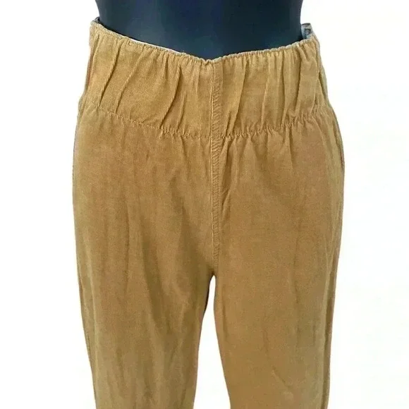 Skylar + Madison women’s mustard yellow corduroy wide leg pants wide waist - Picture 2 of 6